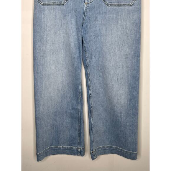 Maeve by Anthropologie The Colette High-Rise Crop Wide-Leg Light Wash 28 - Picture 4 of 11